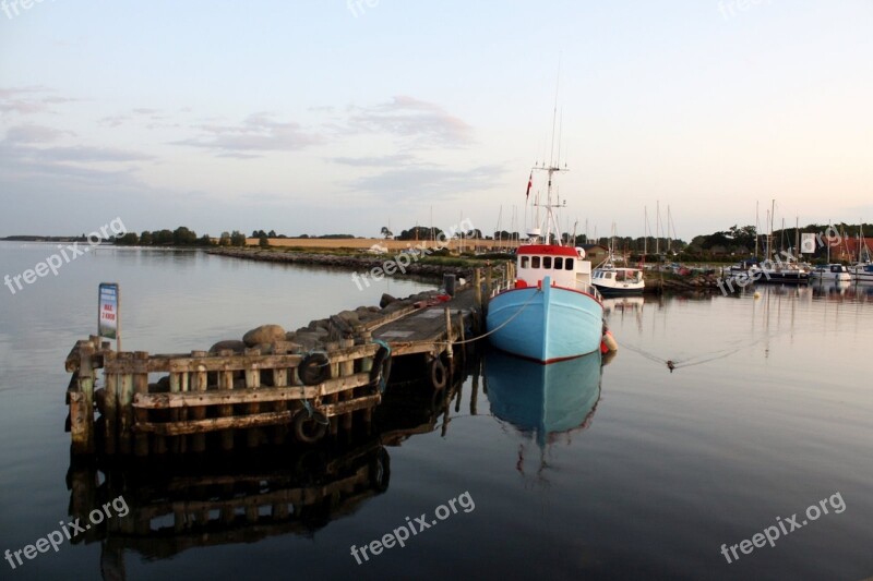 Port Motifs Abendstimmung Kragenäs Lolland Denmark