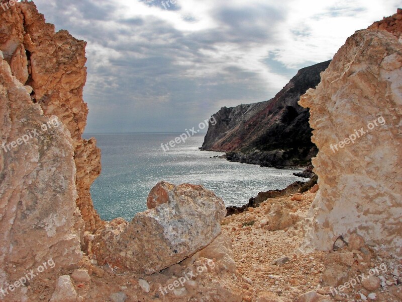 Basalt Milos Cyclades Greece Hellas