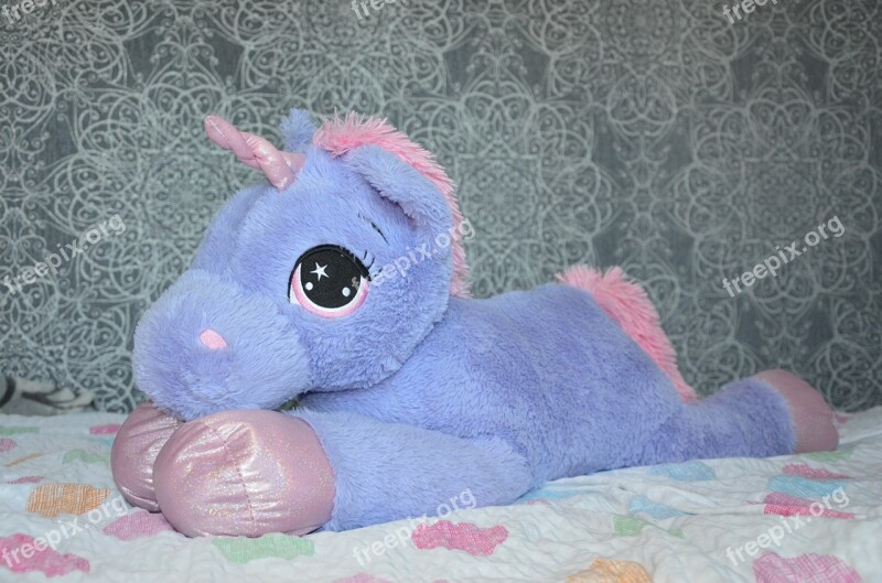 Unicorn Teddy Bear Purple Pink Purry