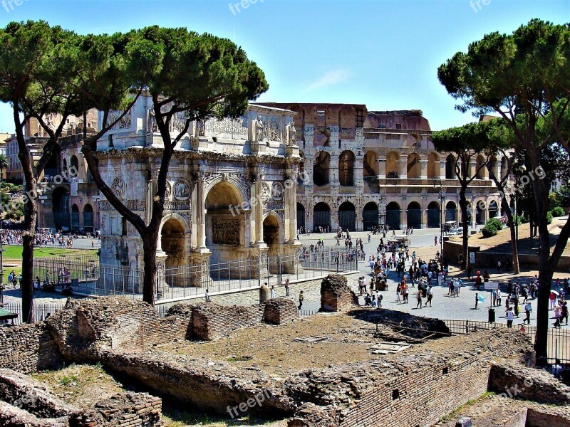 The Arc De Triomphe Constantine The Great Rome The Coliseum Free Photos