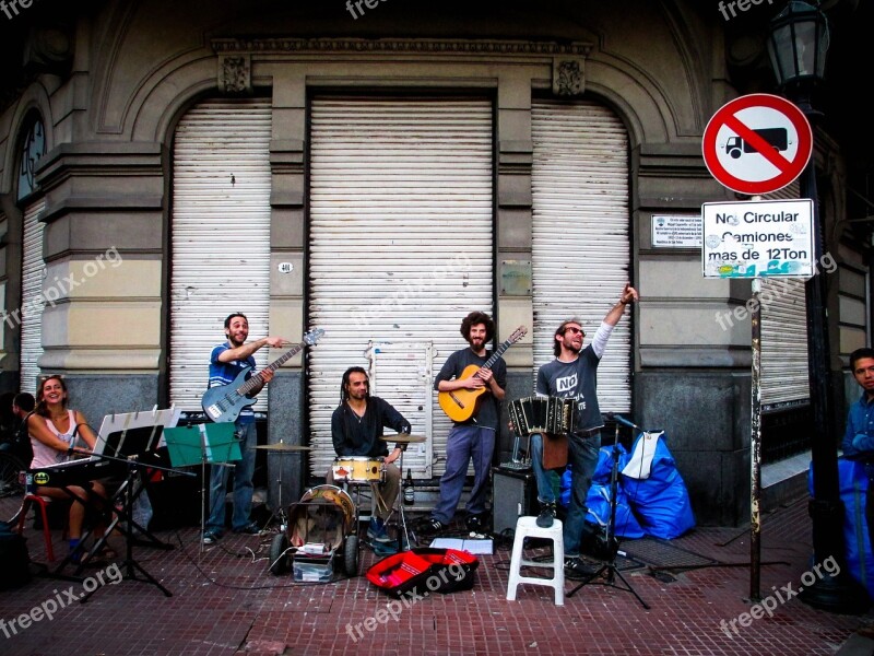 Musicians Buenos Aires Street Free Photos