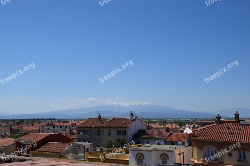 Perpignan France Pyrenees Snow Mountain