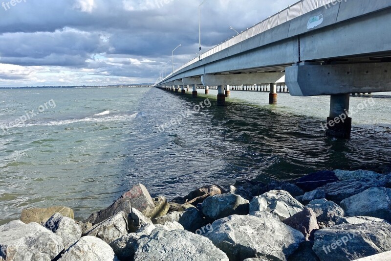 Bridge Perspective Water Transportation Crossing