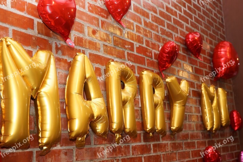 Marry Balloons Marriage Proposal Free Photos