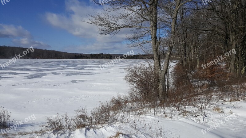 Frozen Lake Lake Winter Free Photos