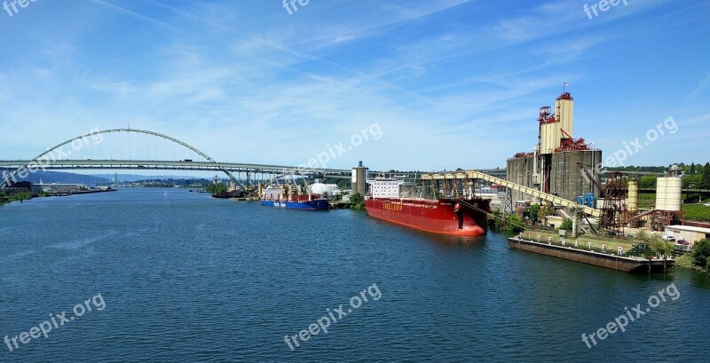 Ships River Transportation Vessel Blue