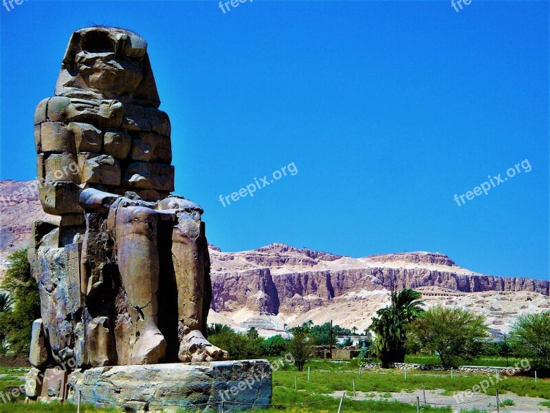 The Colossi Of Memnon Egypt The Statue Thebes Free Photos