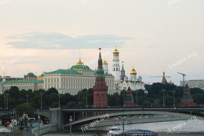 Moscow The Kremlin Russia Dome Kremlevskaya Embankment