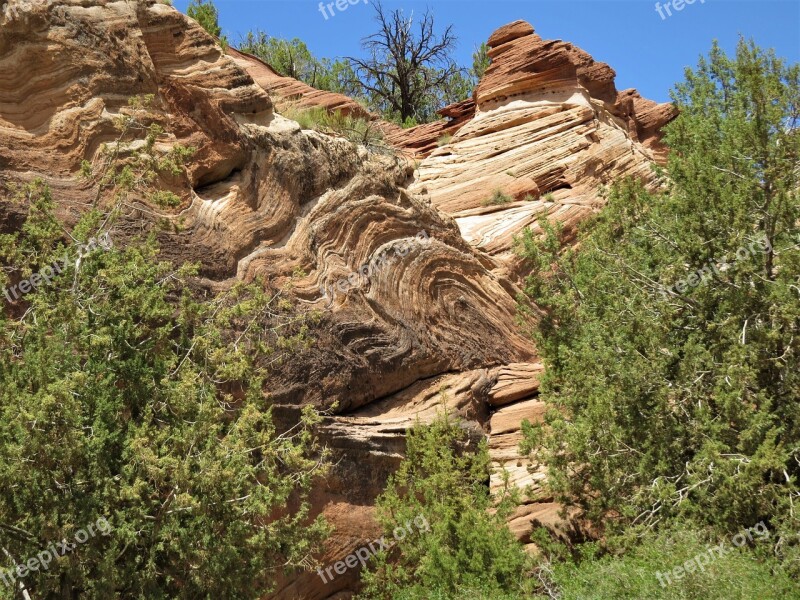 Hiking Geology Rock Strata Utah Red Sandstone