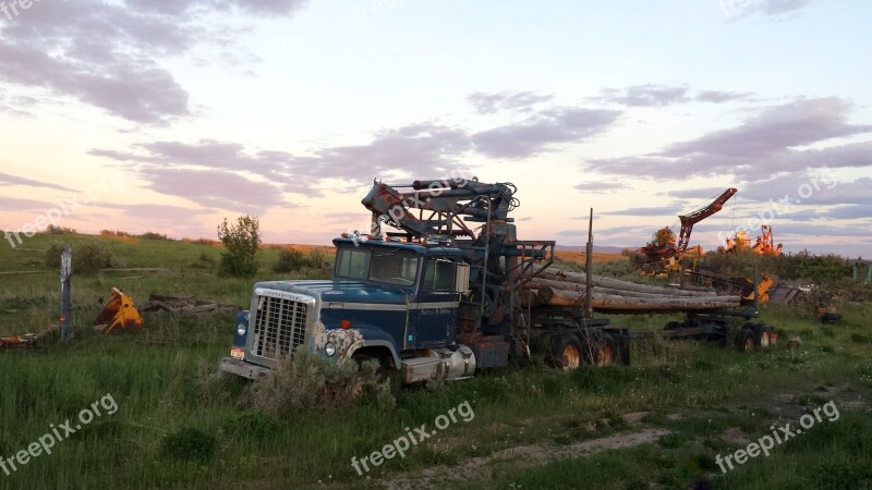 Logging Truck Old Truck Rural Lumber Wood