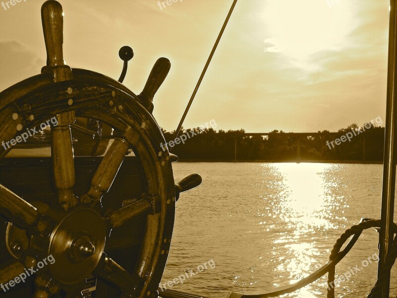 Boat Wheel Ship Sea Nautical