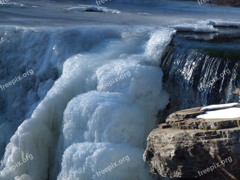 Waterfall Frozen Waterfall Water Frozen Ice