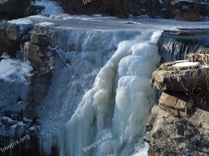 Waterfall Frozen Waterfall Water Frozen Ice