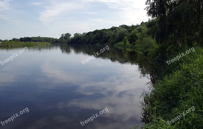 River Water Calm Scrubs Reflection