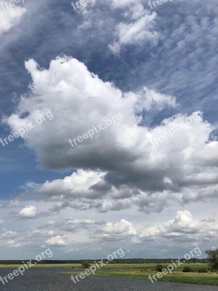 Sky Clouds Cloudiness A Large Cloud Water