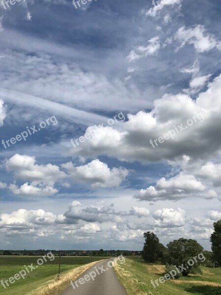 Sky Road Nature Landscape Blue