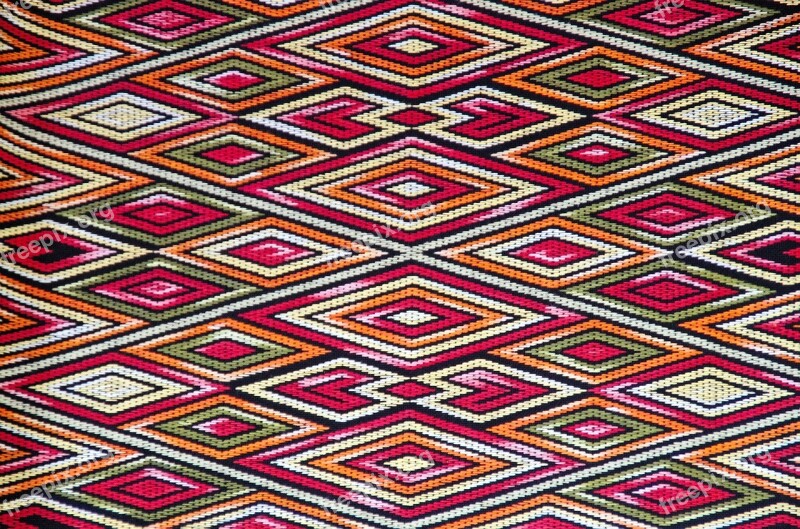 Laos Weaving Fabric Relief Tapestry