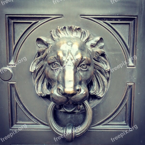 Lion Knocker Door Head Metal