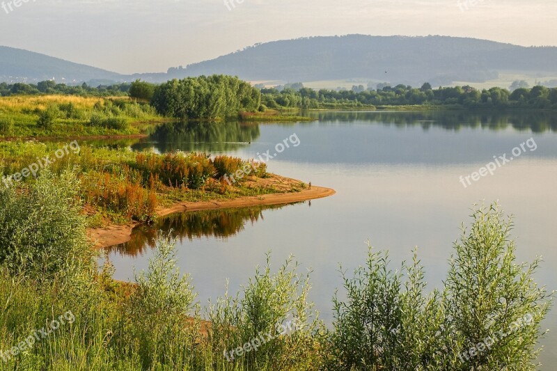 Gravel Pond Pond Water Lake Landscape