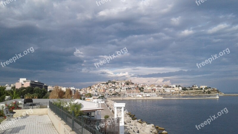 Greece Kavala Kastle Port Sea