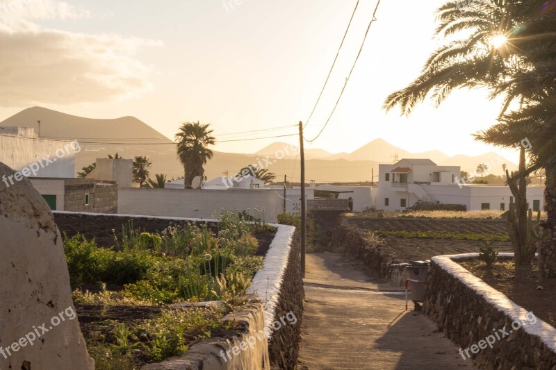 Teguise Lanzarote Canary Islands View Twilight