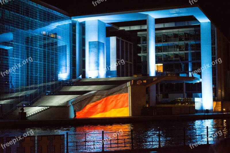 Reichstag Night Berlin Show Landmark