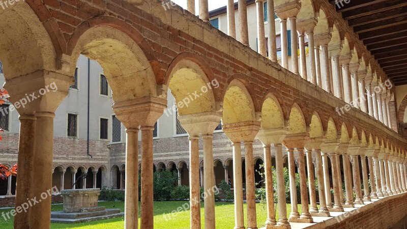 Italy Verona Cloister Historically Building