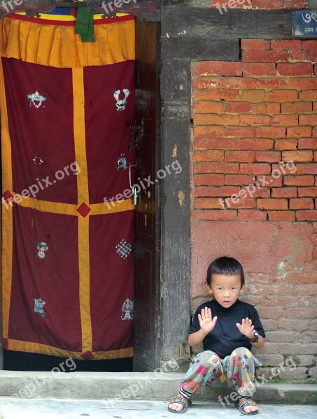 Kathmandu Nepal Boy Asia Child