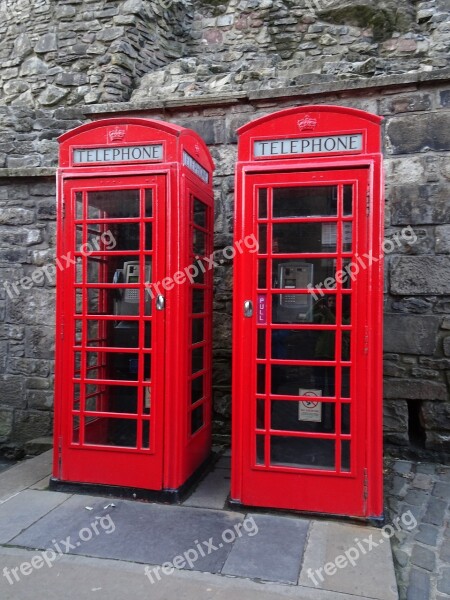 Telephone Booths Phone Red Scotland England