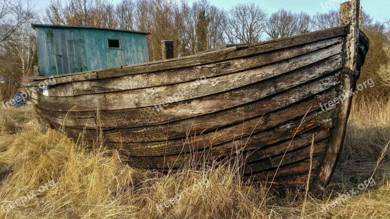 Boat Wreck Boat Wooden Boat Free Photos