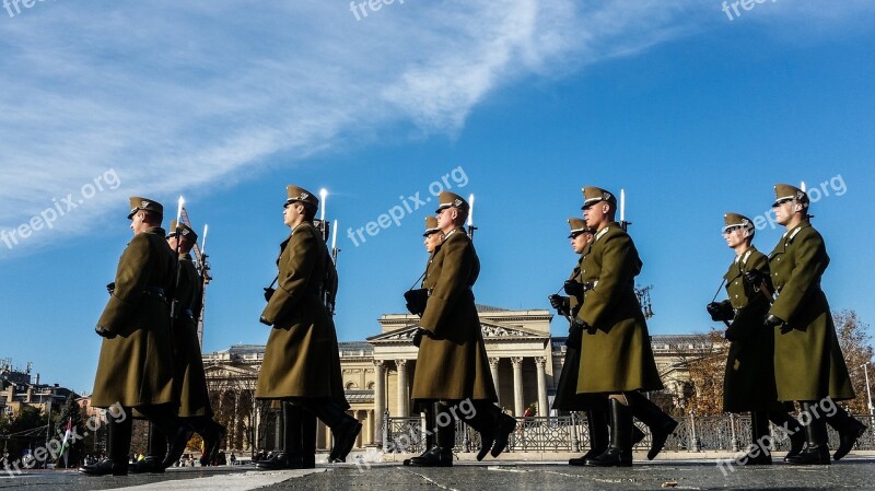 Budapest Soldiers Marching Military Hungary