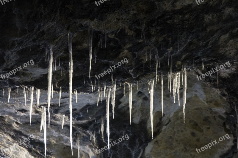 Cave Ice Icicle Ice Cave Winter