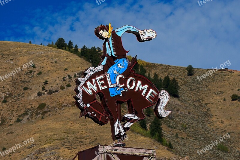 Jackson Cowboy Sign Sign Welcome Jackson Hole