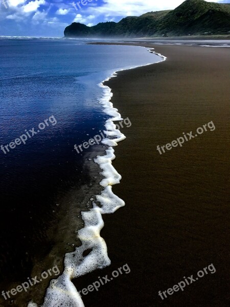 New Zealand Piha Beach Beach North Island Auckland