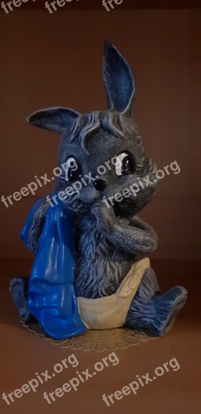 Ceramic Figures Hare Blanket Isolated Diaper