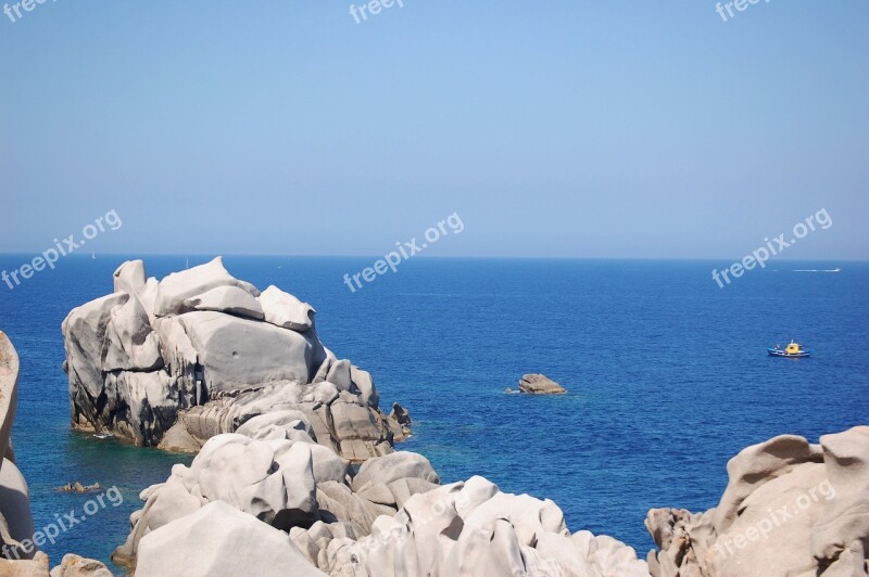 Rocks Sardinia Sea Water Summer