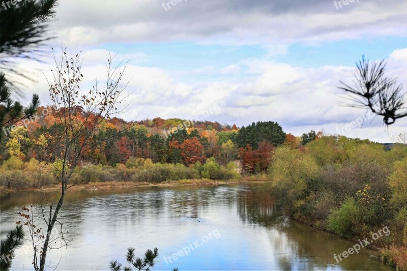 Autumn Fall Reflection Colored Leaves Free Photos