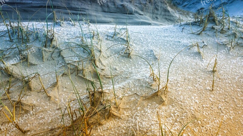 Winter North Sea Denmark Beach Frost