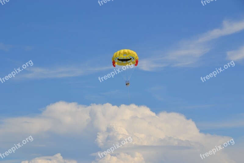 Parasailing Sky Blue Flying Airy