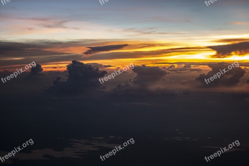 Clouds Fluffy Fluffity Horizon Sky