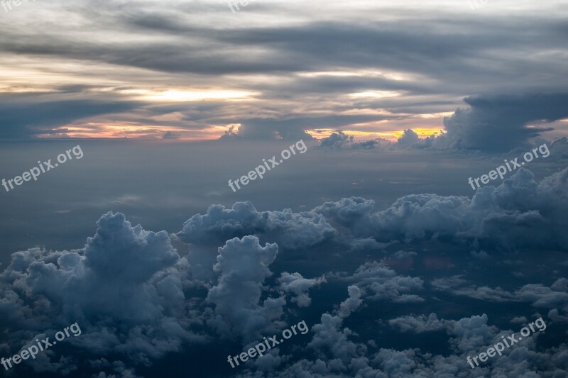 Clouds Fluffy Fluffity Horizon Sky