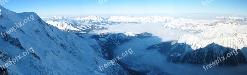 The Alps Panorama Winter Mountains Tops