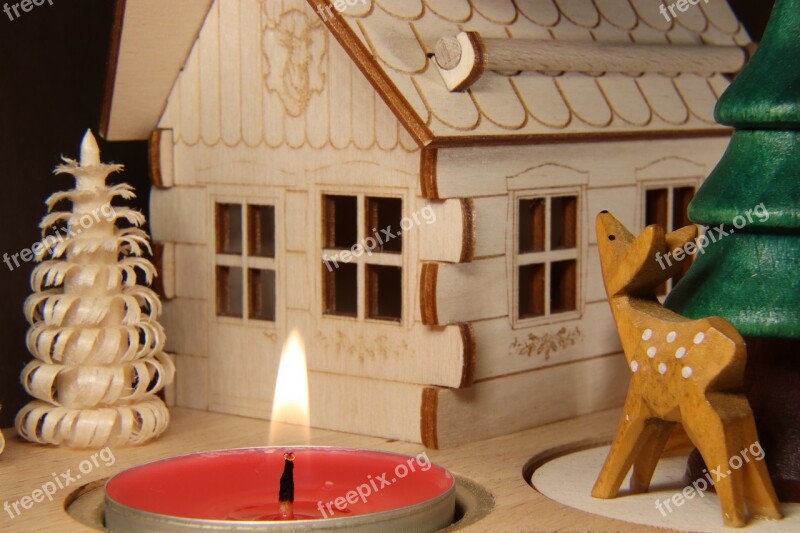 Christmas Pyramid Candle Roe Deer Fawn Christmas Time