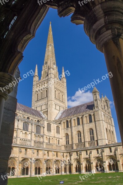 Cathedral Norwich Tower Cloister Architecture