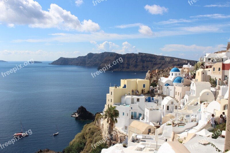 Santorini Greece Travel Sea Architecture