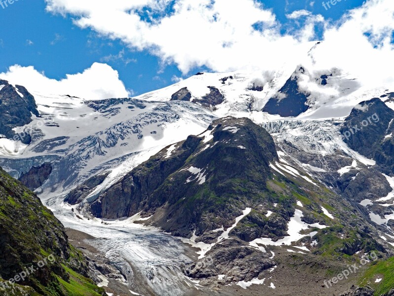 Alpine Mountains Rock Ice Glacier