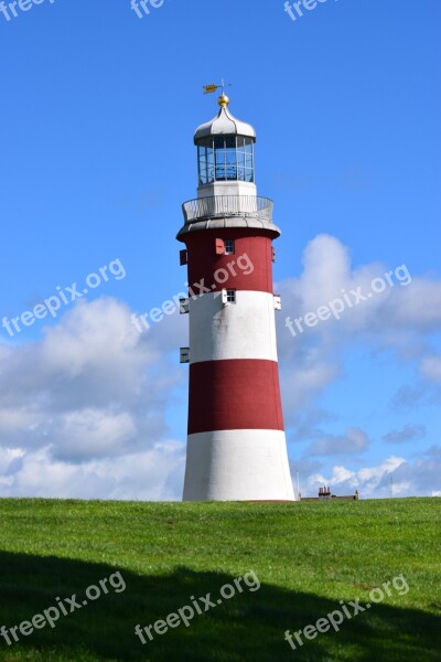 Bluesky Landscape Clouds Summer Lighthouse