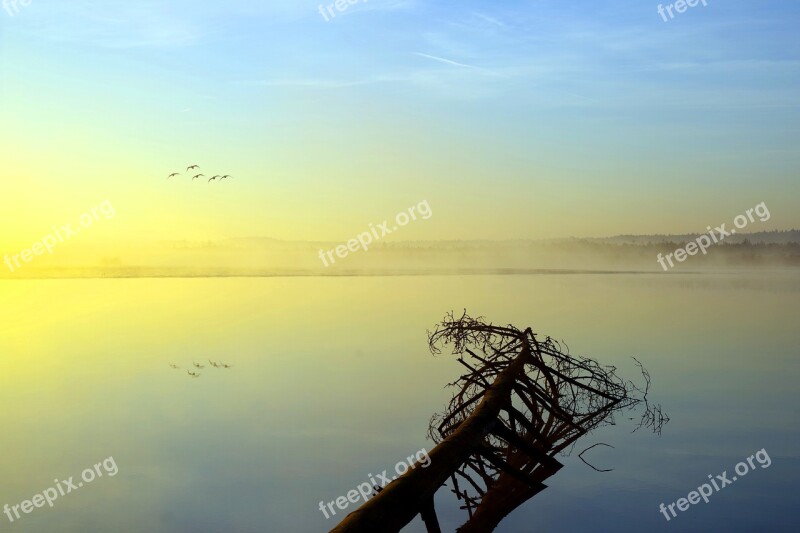 The Fog Reflection Landscape In The Morning Sky