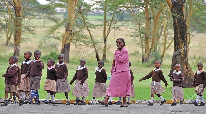 Kenya School Children Teacher Free Photos