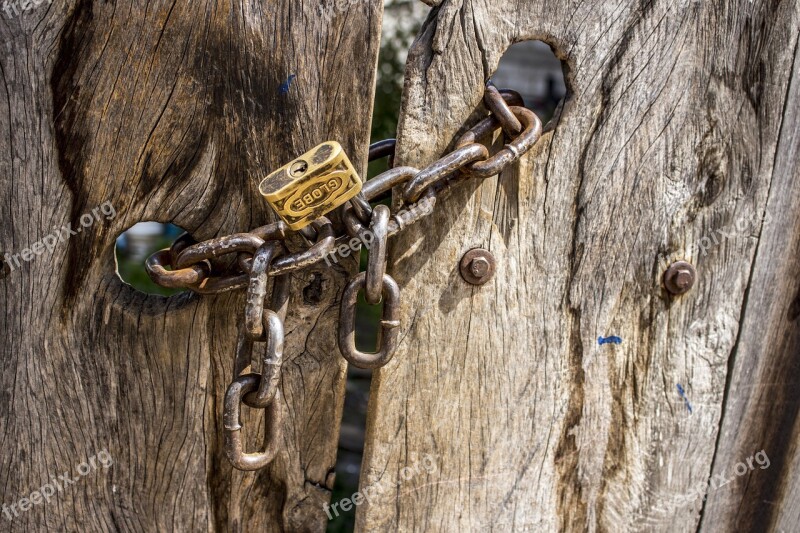 Chains Doors Old Doors Padlock Security